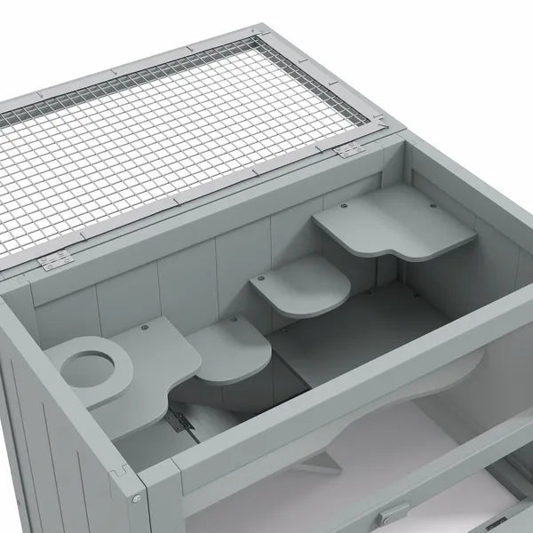 2-Level Hamster Home, Openable Top and Door, Includes Shelf and Ladder, Space-Saving Design, Gray - product image 7