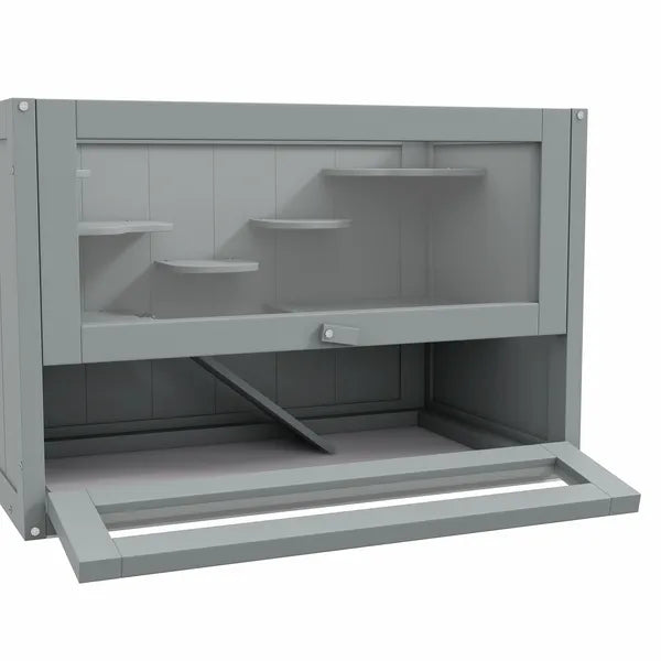 2-Level Hamster Home, Openable Top and Door, Includes Shelf and Ladder, Space-Saving Design, Gray - product image 8
