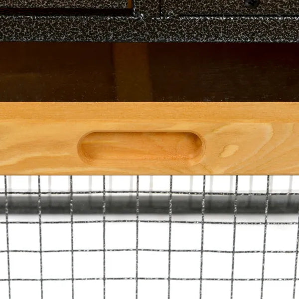 2 Level Outdoor Rabbit Hutch with Asphalt Roof, Removable Tray and Ramp, Light Yellow - product image 12