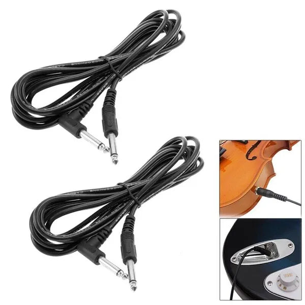 2 Pack 10 Foot 1/4 Inch Instrument Cables with Straight and Right Angle Plugs - product view 2