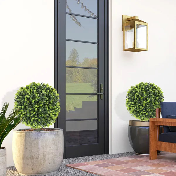 HOMCOM 2 Pack 1.3 Ft Artificial Ball Boxwood Topiary with Ground Stake, UV Resistant Faux Greenery for Indoor Outdoor - product image 10