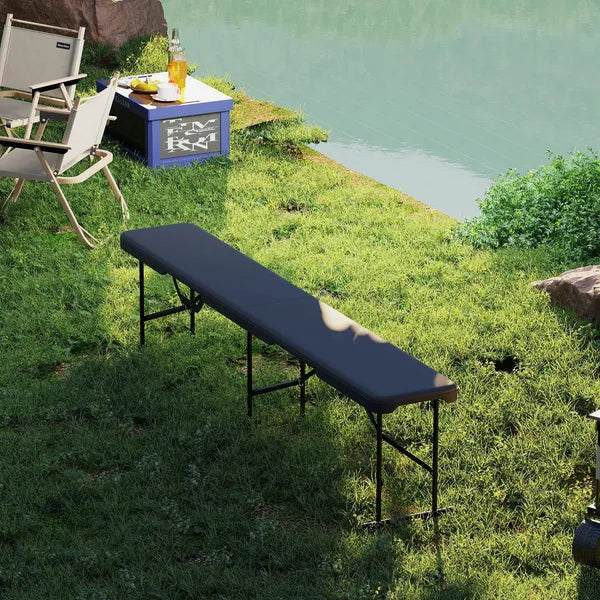 2 Pack 6 ft Portable Foldable Bench Seats, Plastic Folding Benches with Carrying Handle for Camping, Black - product image 9