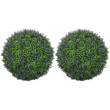 2 Piece 16.5" Topiary Balls Lavender Topiary Plants, Faux Topiaries Indoor Outdoor Fake Plants for Home Decor - product image 1