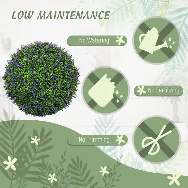 2 Piece 16.5" Topiary Balls Lavender Topiary Plants, Faux Topiaries Indoor Outdoor Fake Plants for Home Decor - product image 5
