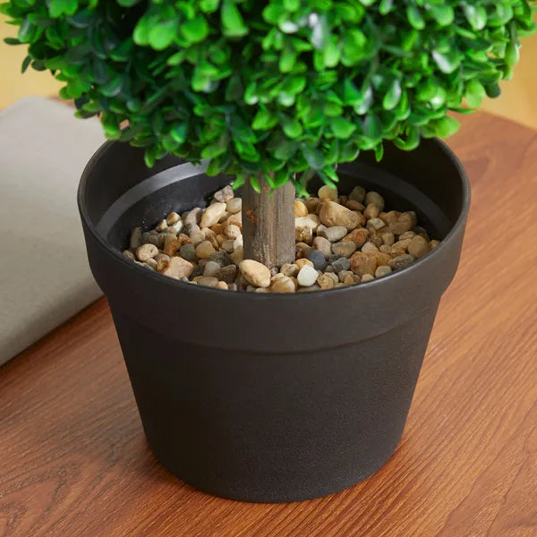 HOMCOM 2 Piece Artificial Boxwood Ball Topiary Tree 23.5 Inch with Double Ball-Shaped Leaves in Pot Green - product image 9