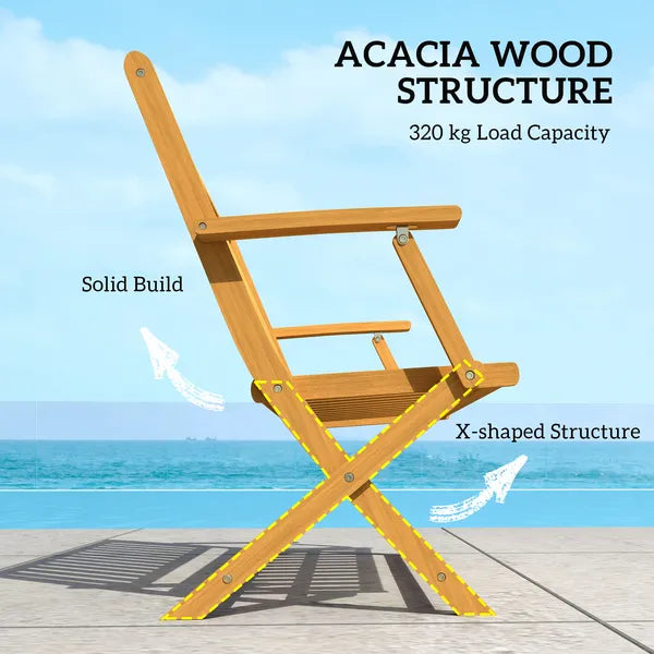 2-Person Foldable Wood Outdoor Bench with Backrest and Armrests for Garden, Porch, Park, Balcony, Teak - product image 5