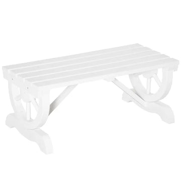 2-Person Garden Bench Outdoor Wagon Wheel Porch Bench for Backyard, Patio, Garden White - product image 1