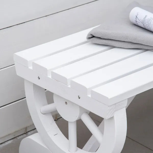 2-Person Garden Bench Outdoor Wagon Wheel Porch Bench for Backyard, Patio, Garden White - product image 8