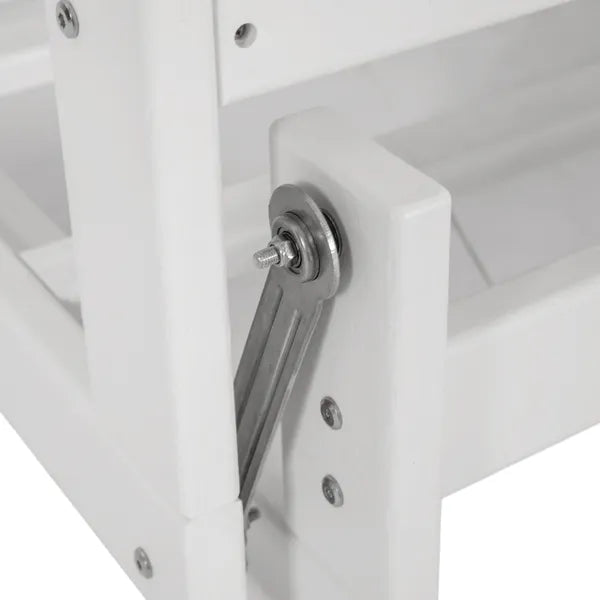 2-Person HDPE Glider Bench with Slatted Design and Smooth Motion in Pure White - product image 7
