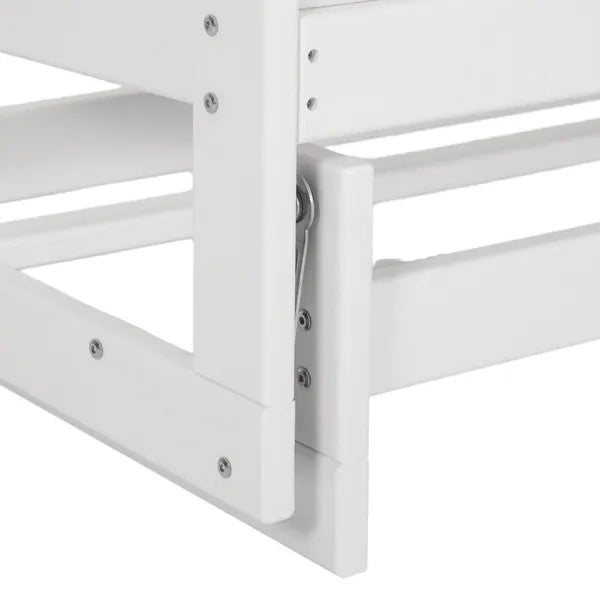 2-Person HDPE Glider Bench with Slatted Design and Smooth Motion in Pure White - product image 9