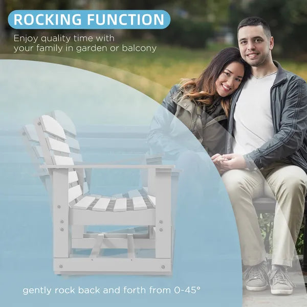 2-Person HDPE Glider Bench with Slatted Design and Smooth Motion in Pure White - product image 5