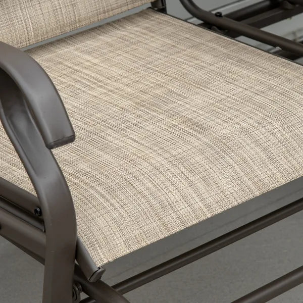 Outsunny 2-Person Outdoor Glider Bench with Center Table, Patio Rocking Chair Swing Loveseat with Breathable Mesh for Backyard Garden Porch, Brown - product image 9