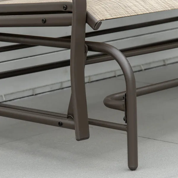 Outsunny 2-Person Outdoor Glider Bench with Center Table, Patio Rocking Chair Swing Loveseat with Breathable Mesh for Backyard Garden Porch, Brown - product image 8
