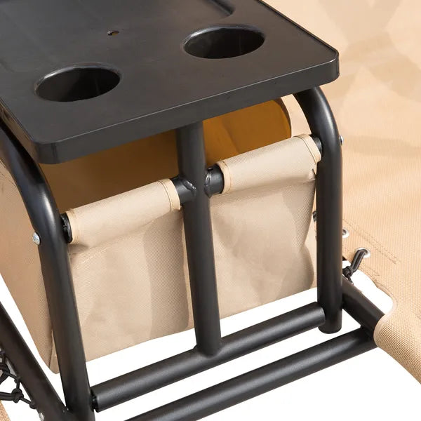 2-Person Porch Swing with Canopy Beige Covered Patio Swing Pivot Storage Table Cup Holder - product image 9
