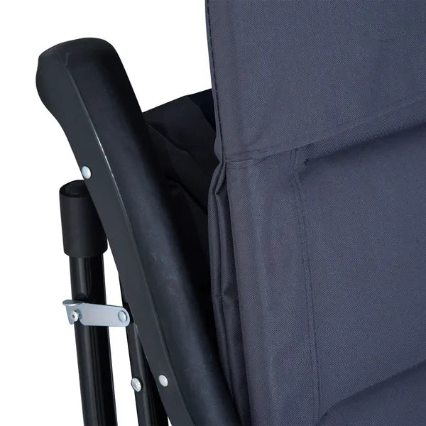 Outsunny 2 Piece Outdoor Patio Rocking Chair Set, Armrests, Padded Seat and Backrest, Navy Blue and Gray - product image 9