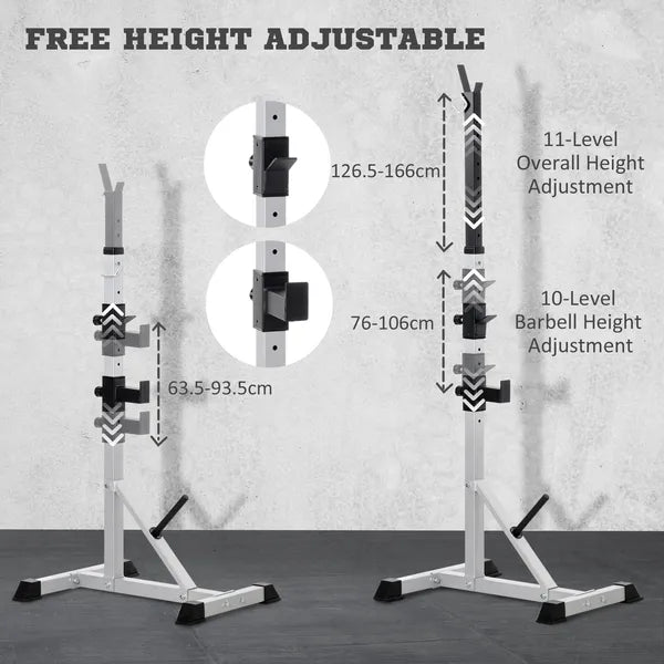 Soozier 2-Piece Pair Steel Height Adjustable Barbell stand, Home Gym Squat Rack and Bench Press, Home weightlifting equipment - product image 5