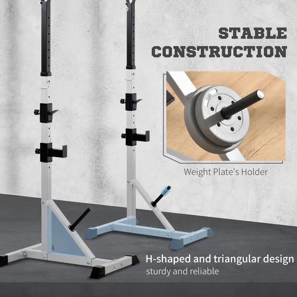Soozier 2-Piece Pair Steel Height Adjustable Barbell stand, Home Gym Squat Rack and Bench Press, Home weightlifting equipment - product image 4