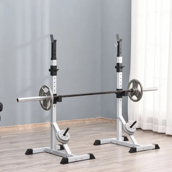 Soozier 2-Piece Pair Steel Height Adjustable Barbell stand, Home Gym Squat Rack and Bench Press, Home weightlifting equipment - product image 2