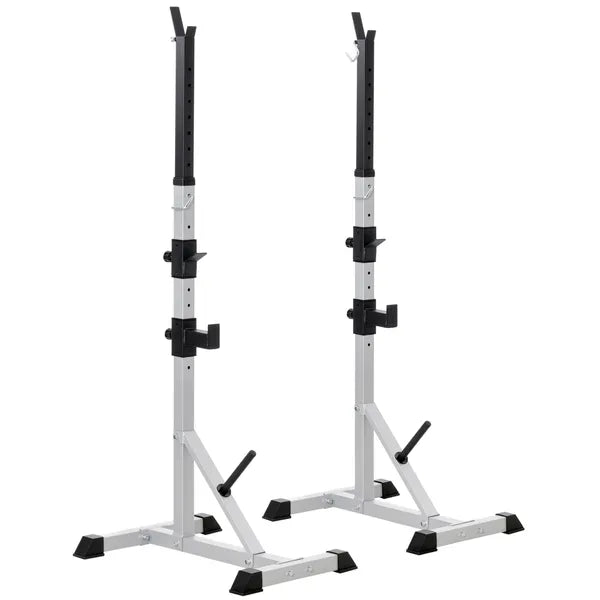 Soozier 2-Piece Pair Steel Height Adjustable Barbell stand, Home Gym Squat Rack and Bench Press, Home weightlifting equipment - product image 1