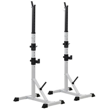 Soozier 2-Piece Pair Steel Height Adjustable Barbell stand, Home Gym Squat Rack and Bench Press, Home weightlifting equipment - product image 1