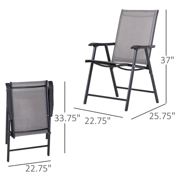 Outsunny 2-piece Patio Folding Chairs, Set with a Simple and Breathable Mesh, Dining Chair with Armrests, for Garden Yard, Camping - product image 3