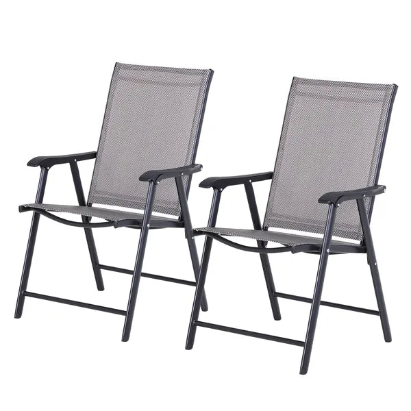 Outsunny 2-piece Patio Folding Chairs, Set with a Simple and Breathable Mesh, Dining Chair with Armrests, for Garden Yard, Camping - product image 11