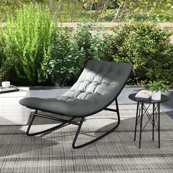 Outsunny 2 Pieces Outdoor Patio Rocking Chairs, Rocking Porch Chairs with Mesh Deep Seats for Indoor, Porch, Balcony, Dark Gray - product image 9