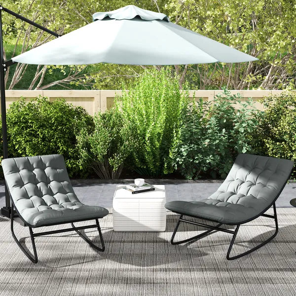 Outsunny 2 Pieces Outdoor Patio Rocking Chairs, Rocking Porch Chairs with Mesh Deep Seats for Indoor, Porch, Balcony, Dark Gray - product image 10