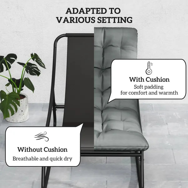 Outsunny 2 Pieces Outdoor Patio Rocking Chairs, Rocking Porch Chairs with Mesh Deep Seats for Indoor, Porch, Balcony, Dark Gray - product image 5