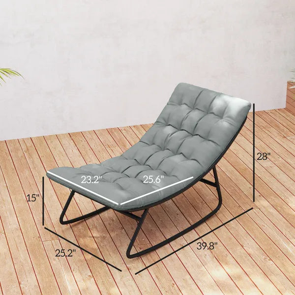 Outsunny 2 Pieces Outdoor Patio Rocking Chairs, Rocking Porch Chairs with Mesh Deep Seats for Indoor, Porch, Balcony, Dark Gray - product image 3