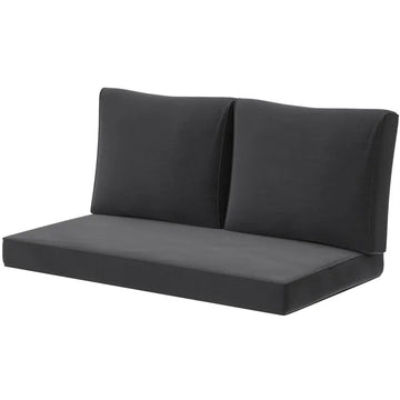 Outsunny 2 Seat Patio Furniture Cushions, Thick Outdoor Loveseat Cushion Set with Removable Cover, 46x26x5 in, Black - product image 1