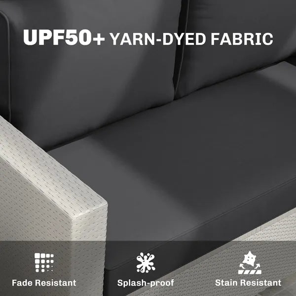 Outsunny 2 Seat Patio Furniture Cushions, Thick Outdoor Loveseat Cushion Set with Removable Cover, 46x26x5 in, Black - product image 5