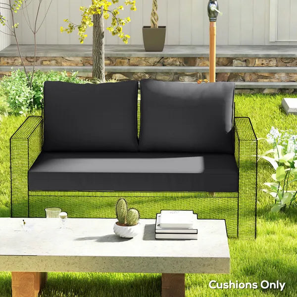 Outsunny 2 Seat Patio Furniture Cushions, Thick Outdoor Loveseat Cushion Set with Removable Cover, 46x26x5 in, Black - product image 10