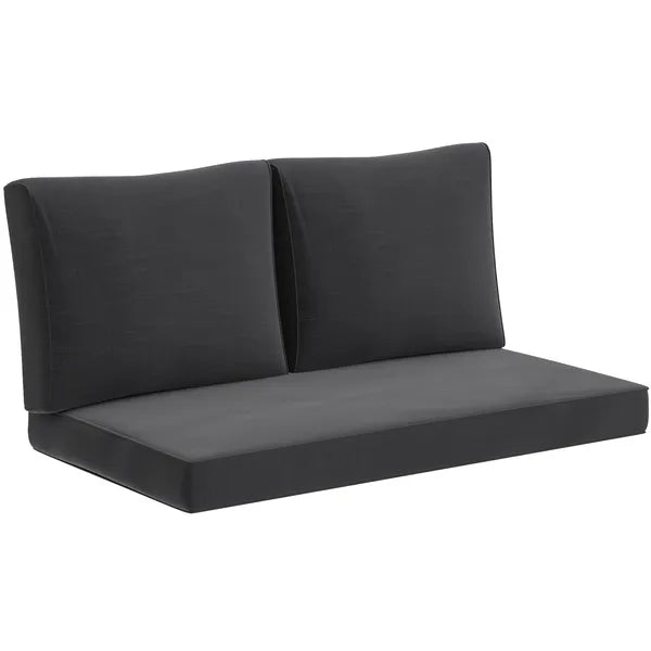Outsunny 2 Seat Patio Furniture Cushions, Thick Outdoor Loveseat Cushion Set with Removable Cover, 46x26x5 in, Black - product image 11