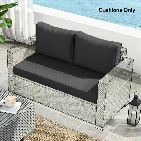 Outsunny 2 Seat Patio Furniture Cushions, Thick Outdoor Loveseat Cushion Set with Removable Cover, 46x26x5 in, Black - product image 7