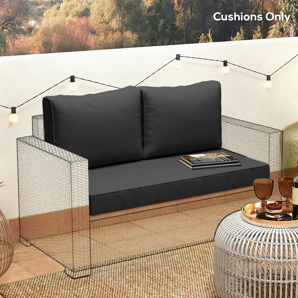 Outsunny 2 Seat Patio Furniture Cushions, Thick Outdoor Loveseat Cushion Set with Removable Cover, 46x26x5 in, Black - product image 8
