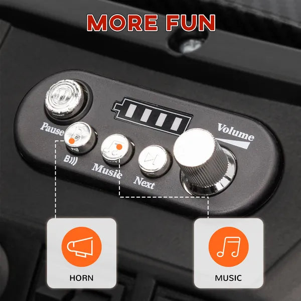 Qaba 2 Seater 24V Kids Electric Car with Remote Control, 3 Speed, LED Lights, Music, Horn, Spring Suspension, Slow Start, Red - product image 9