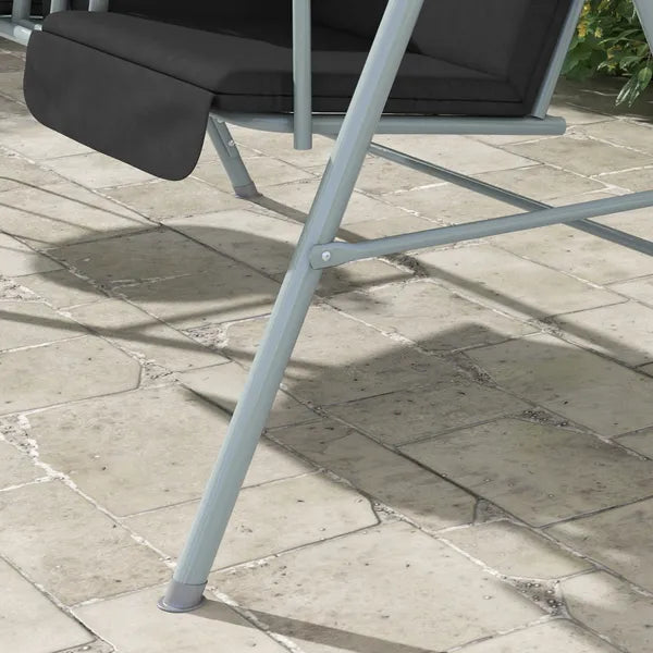 2-Seater Outdoor Porch Swing with Canopy and Table, Patio Swing Chair for Garden, Poolside, Backyard, Black - product image 9