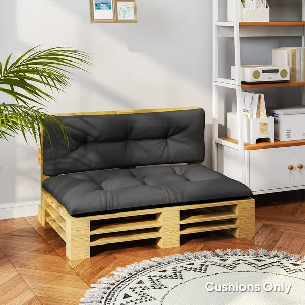 Outsunny 2 Seater Pallet Cushions Outdoor 3.9 Inch Thick Replacement Cushions - Tufted Design for Garden, Patio, Black - product image 8