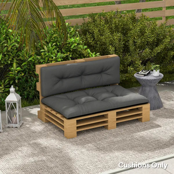 Outsunny 2 Seater Pallet Cushions Outdoor 3.9 Inch Thick Replacement Cushions - Tufted Design for Garden, Patio, Black - product image 10