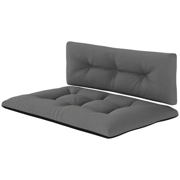 Outsunny 2 Seater Pallet Cushions Outdoor 3.9 Inch Thick Replacement Cushions - Tufted Design for Garden, Patio, Black - product image 1