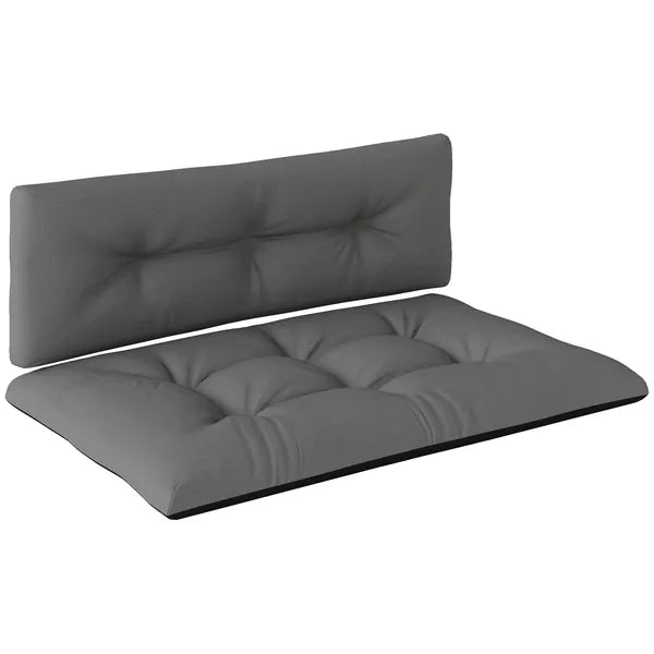 Outsunny 2 Seater Pallet Cushions Outdoor 3.9 Inch Thick Replacement Cushions - Tufted Design for Garden, Patio, Black - product image 11