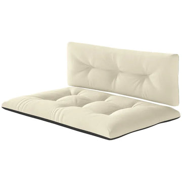 Outsunny 2 Seater Pallet Cushions Outdoor 3.9" Thick Replacement Cushions - Tufted Design for Garden, Patio, Cream White - product image 1