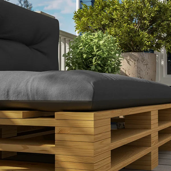 Outsunny 2 Seater Pallet Cushions Outdoor 3.9" Thick Replacement Cushions - Tufted Design for Garden, Patio, Dark Gray - product image 9