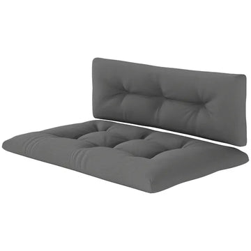 Outsunny 2 Seater Pallet Cushions Outdoor 3.9" Thick Replacement Cushions - Tufted Design for Garden, Patio, Dark Gray - product image 1