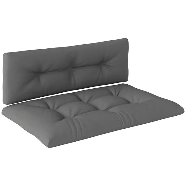 Outsunny 2 Seater Pallet Cushions Outdoor 3.9" Thick Replacement Cushions - Tufted Design for Garden, Patio, Dark Gray - product image 11