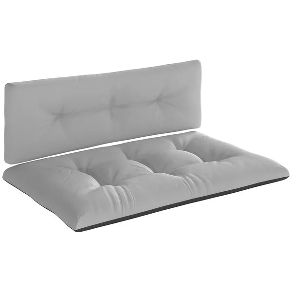 Outsunny 2 Seater Pallet Cushions Outdoor 3.9" Thick Replacement Cushions - Tufted Design for Garden, Patio, Light Gray - product image 11