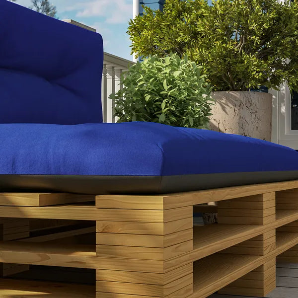 Outsunny 2 Seater Pallet Cushions Outdoor 3.9 Inch Thick Replacement Cushions - Tufted Design for Garden, Patio, Navy Blue - product image 9