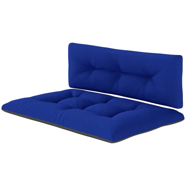 Outsunny 2 Seater Pallet Cushions Outdoor 3.9 Inch Thick Replacement Cushions - Tufted Design for Garden, Patio, Navy Blue - product image 11