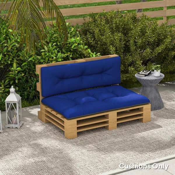 Outsunny 2 Seater Pallet Cushions Outdoor 3.9 Inch Thick Replacement Cushions - Tufted Design for Garden, Patio, Navy Blue - product image 10